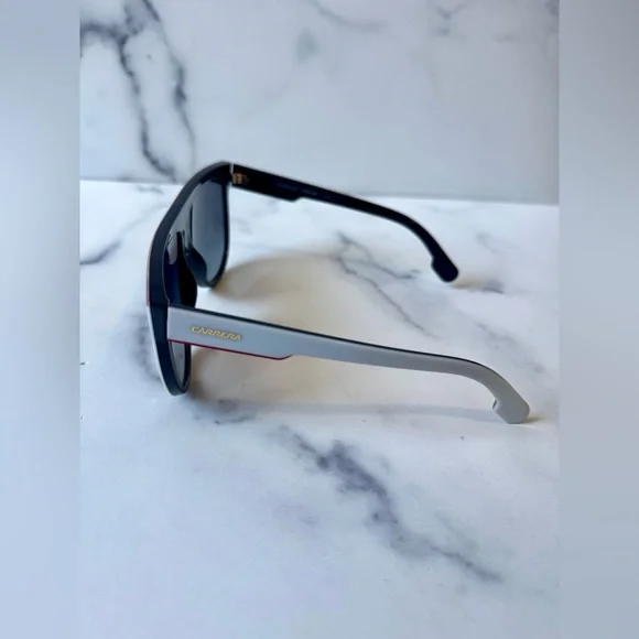 Carrera Black and White Flat Top 60MM Sunglasses, 100% Authentic - Picture 3 of 4